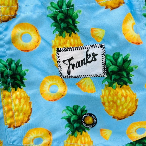 FRANKS AUSTRALIA BLUE PINEAPPLE SKY SWIM SHORTS - Picture 4 of 8